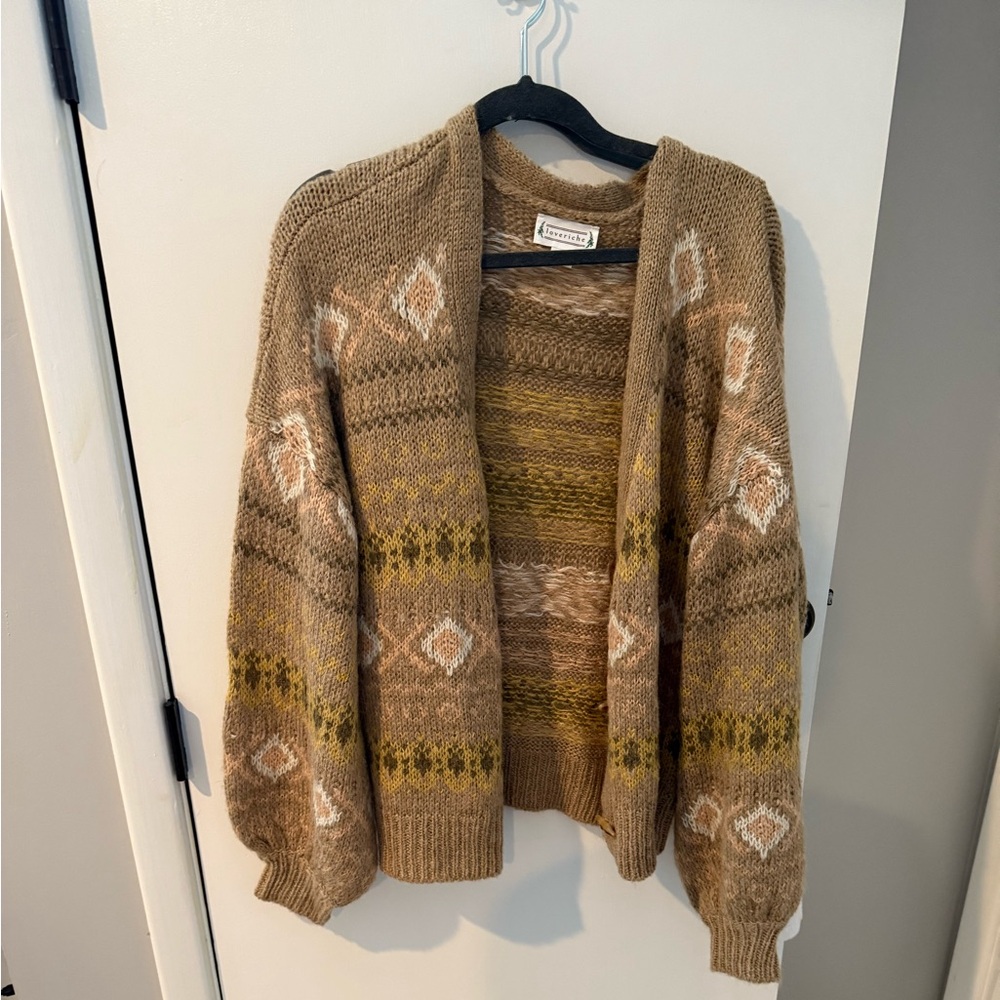 Love Richie Brown/Yellow Sweater Jacket